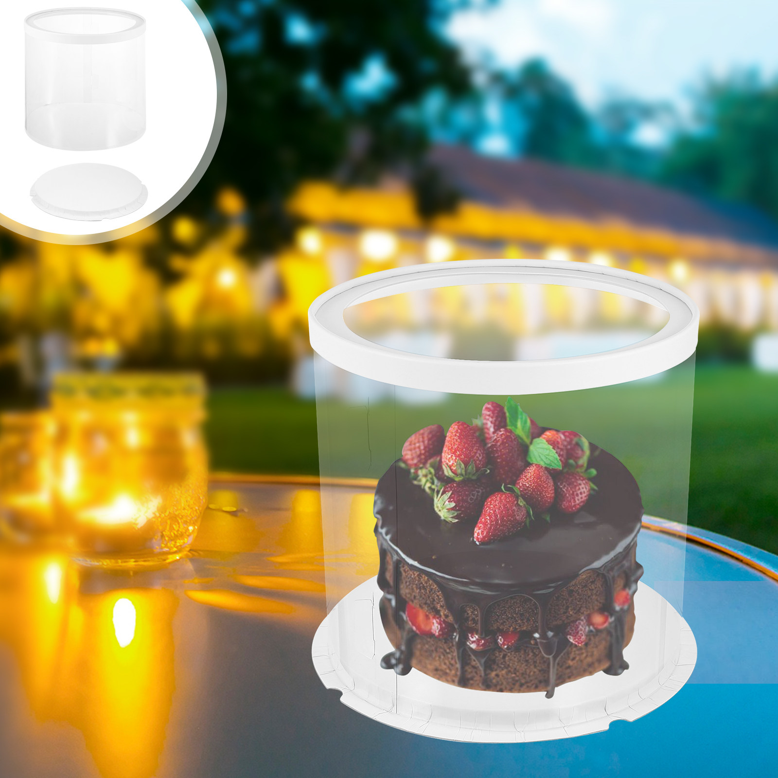 Food Storage Plastic Container - 1 unidade de caixa para bolos,
