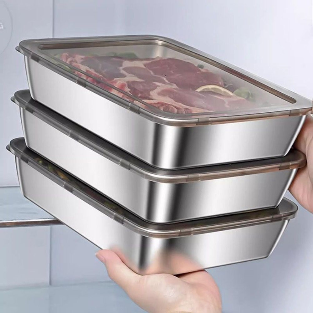Food Storage Heat - Bandeja de Servir em Aço Inoxidável