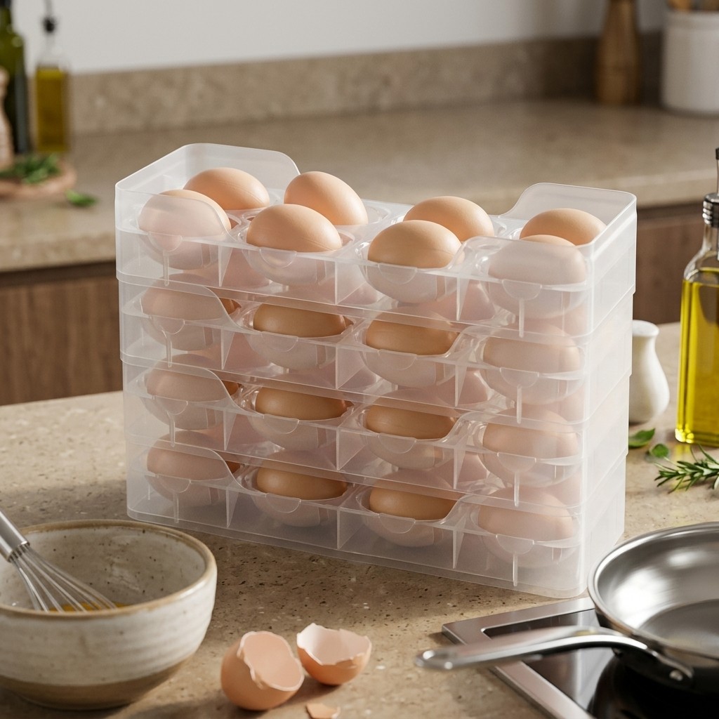 Food Storage Organization - Organizador de Ovos Empilhável para Geladeira,