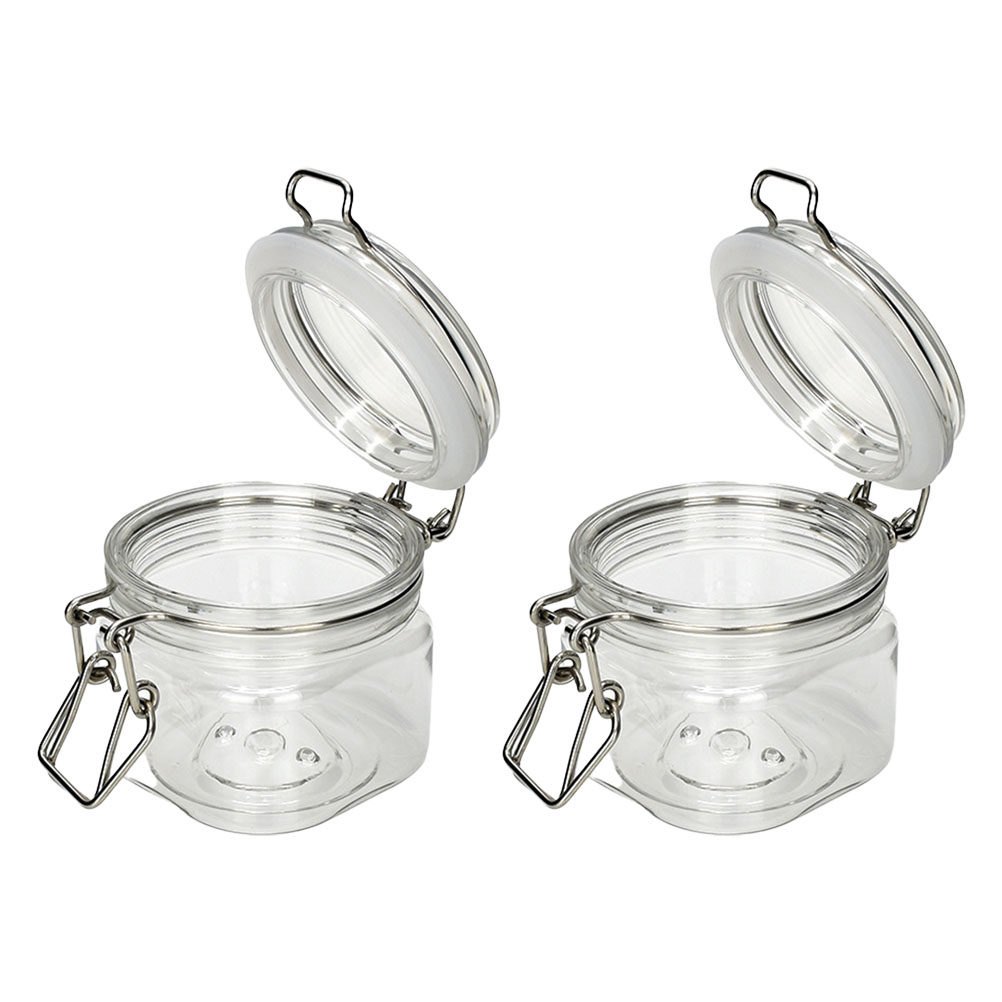 Food Storage Plastic Container - 2 Potes Herméticos Transparentes para Armazenamento